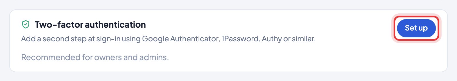 Account & security → Two-factor authentication