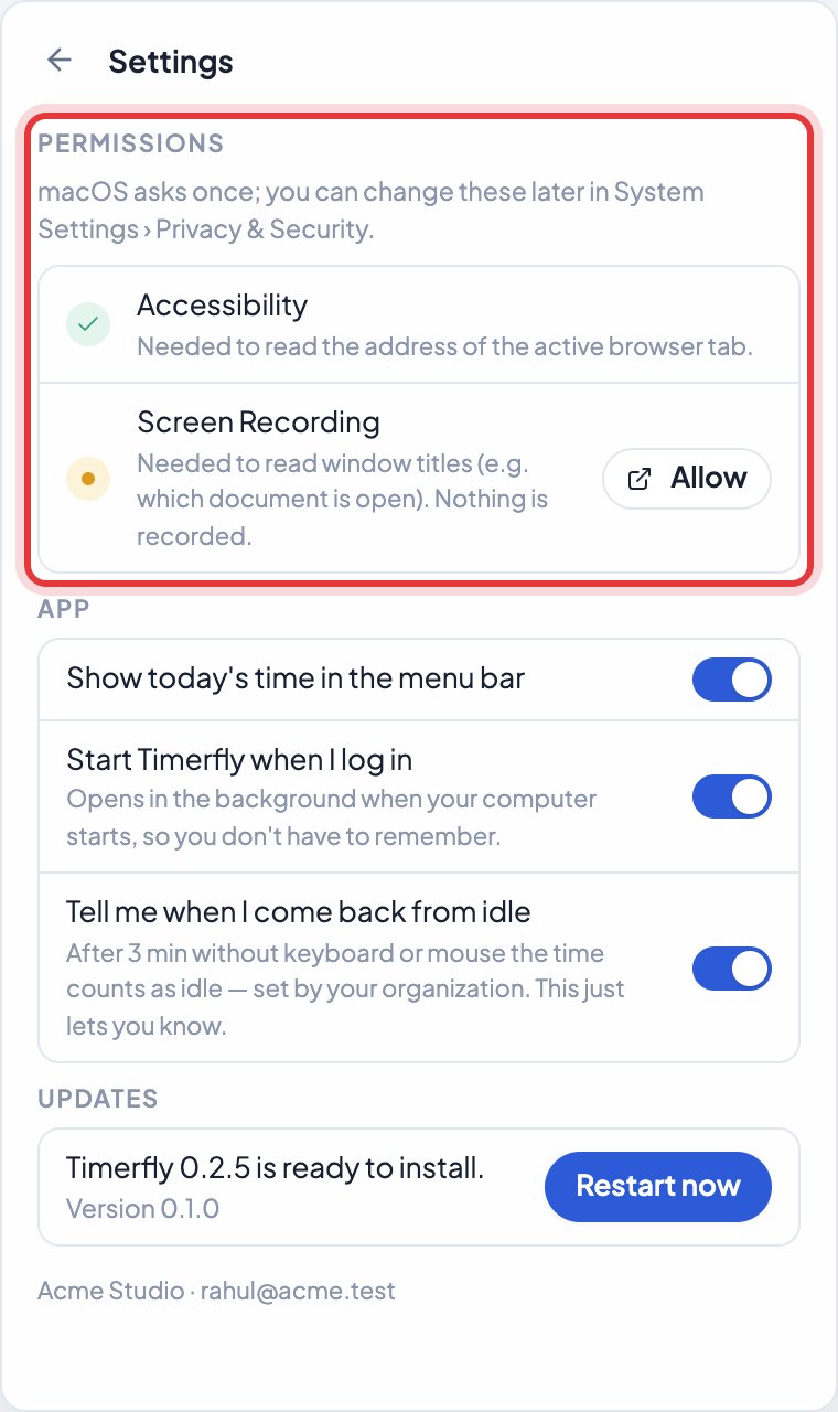 The desktop app’s settings, with the two permissions