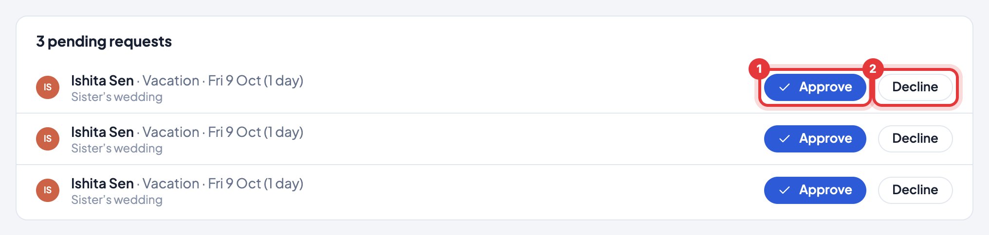 Pending requests on Activity